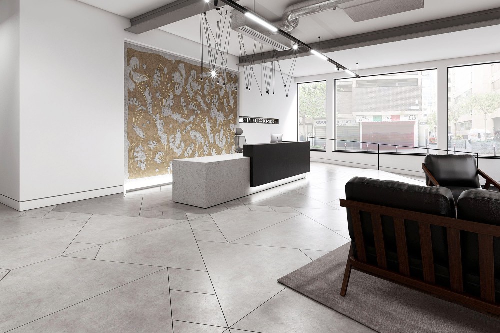 interior reception rendering of middlesex street in london