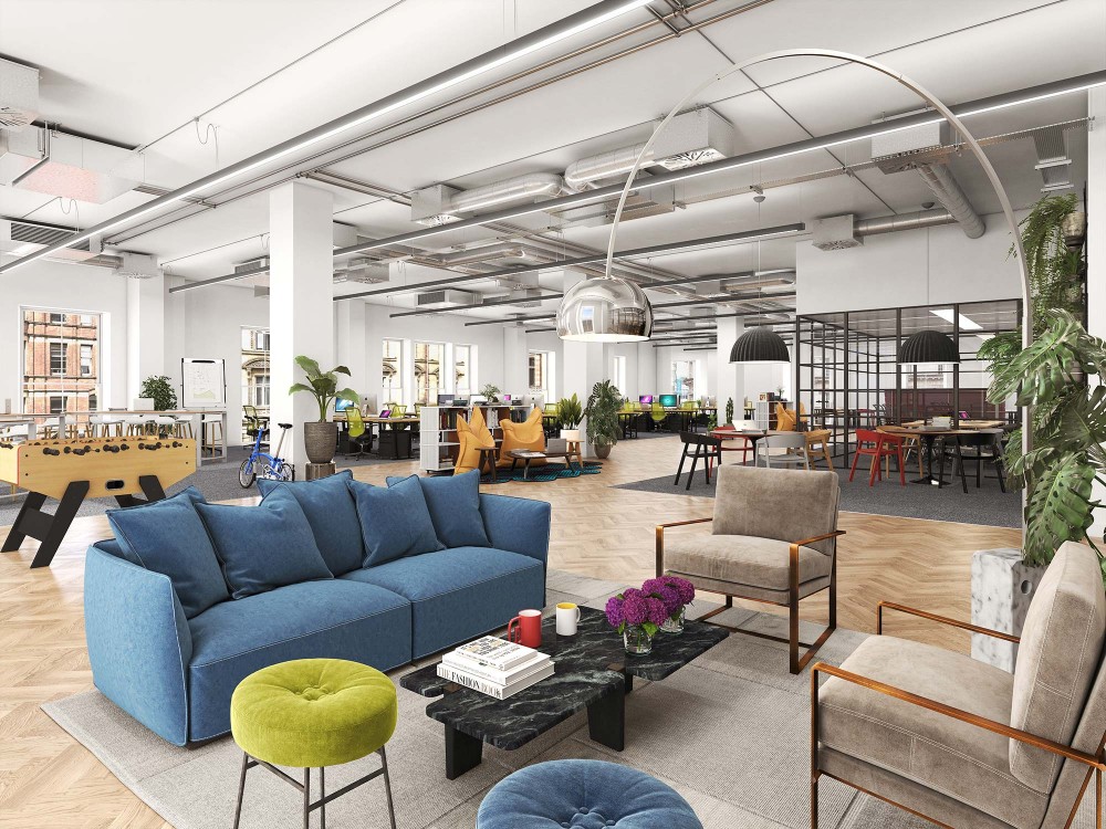architectural interior CGI of sovereign house office in leeds