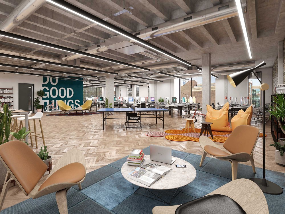 interior rendering office cgi of the brickworks in reading