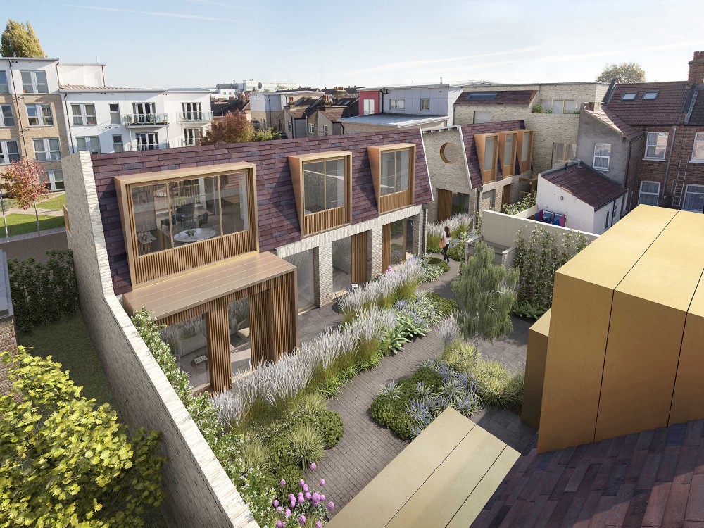 architectural elevated residential rendering wilmot road london