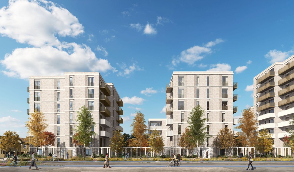 3d exterior fully CG architectural visualisation of north woolwich road residential development
