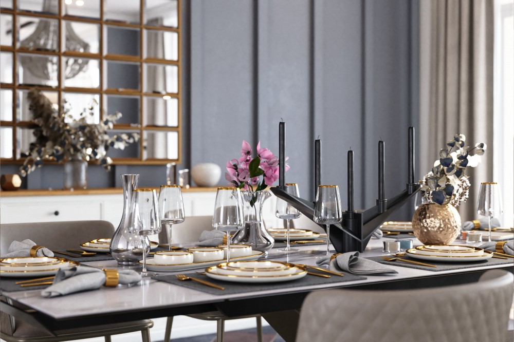 interior rendering dining room cgi of PLK6 in Saudi Arabia